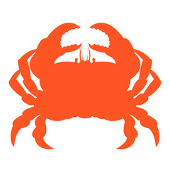 sea crab isolated vector illustration red silhouette