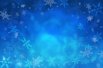 Winter Christmas background. The magic of Christmas night. Snowf