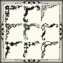 Vintage design elements corners