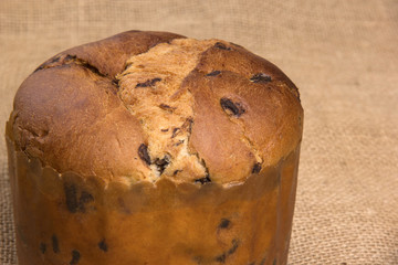 Sweet panettone, typical Italian dessert for Christmas