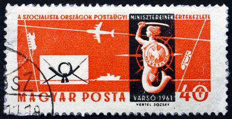 Postage stamp Hungary 1961 Warsaw Mermaid
