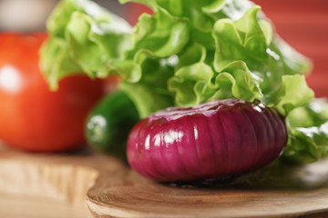 raw vegetables on kitchen table