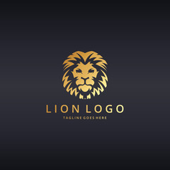 Lion logo. Lion head. Logo template suitable for businesses and product names. Easy to edit, change size, color and text.