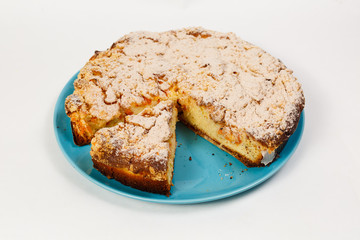 pumpkin pie on a white background