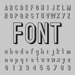 Create Alphabet Vector Font Design black font on a gray background