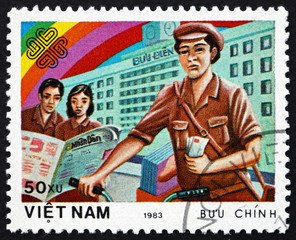 Postage stamp Vietnam 1983 Letter Carrier