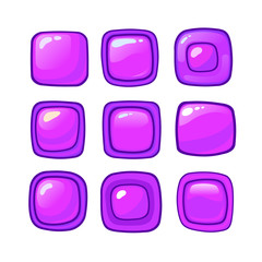 Bright cartoon pink vector buttons for web or game design
