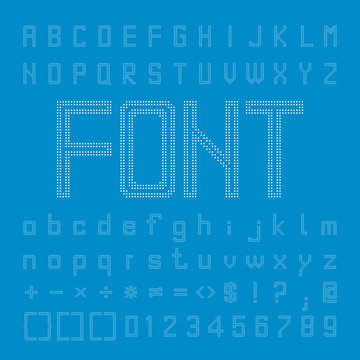 Create Alphabet Vector Font Design White font on a blue background