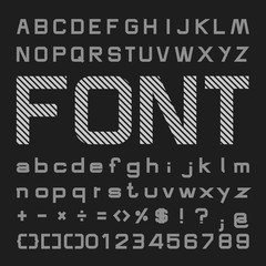 Create Alphabet Vector Font Design white font on a black background