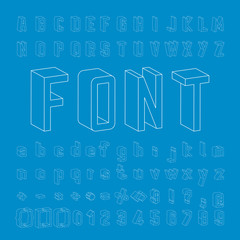Create Alphabet Vector Font Design White font on a blue background