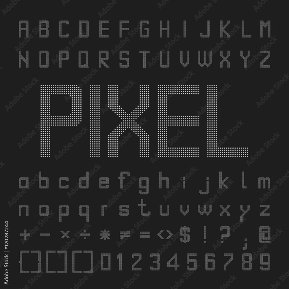 Poster create alphabet vector font design white font on a black background