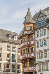 Fototapeta na wymiar Frankfurt am Main, Fachwerkfassade am Römerberg