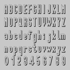 Create Alphabet Vector Font Design black font on a gray background