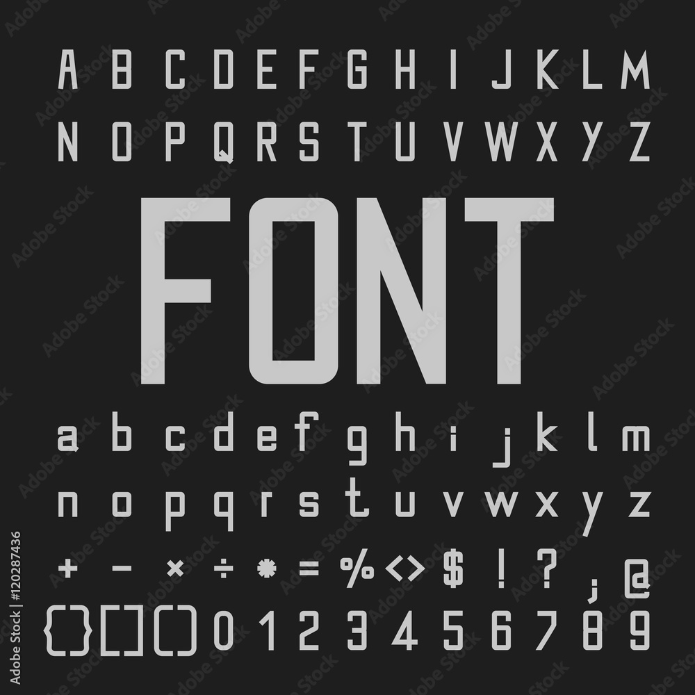 Poster create alphabet vector font design white font on a black background