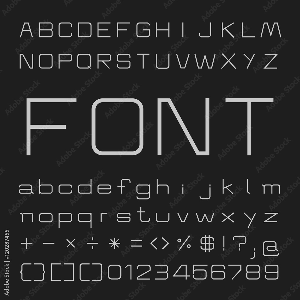 Poster create alphabet vector font design white font on a black background