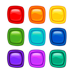 Bright cartoon rainbow vector buttons for web or game design