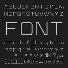 Create Alphabet Vector Font Design white font on a black background