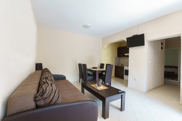 Interior of a living room in a guest house