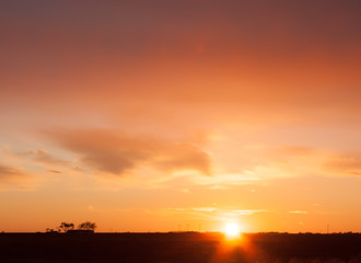 Beautiful Sunset / Sunset on the open horizon of a rural landscape.