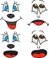 Four Facial cartoon expressions
