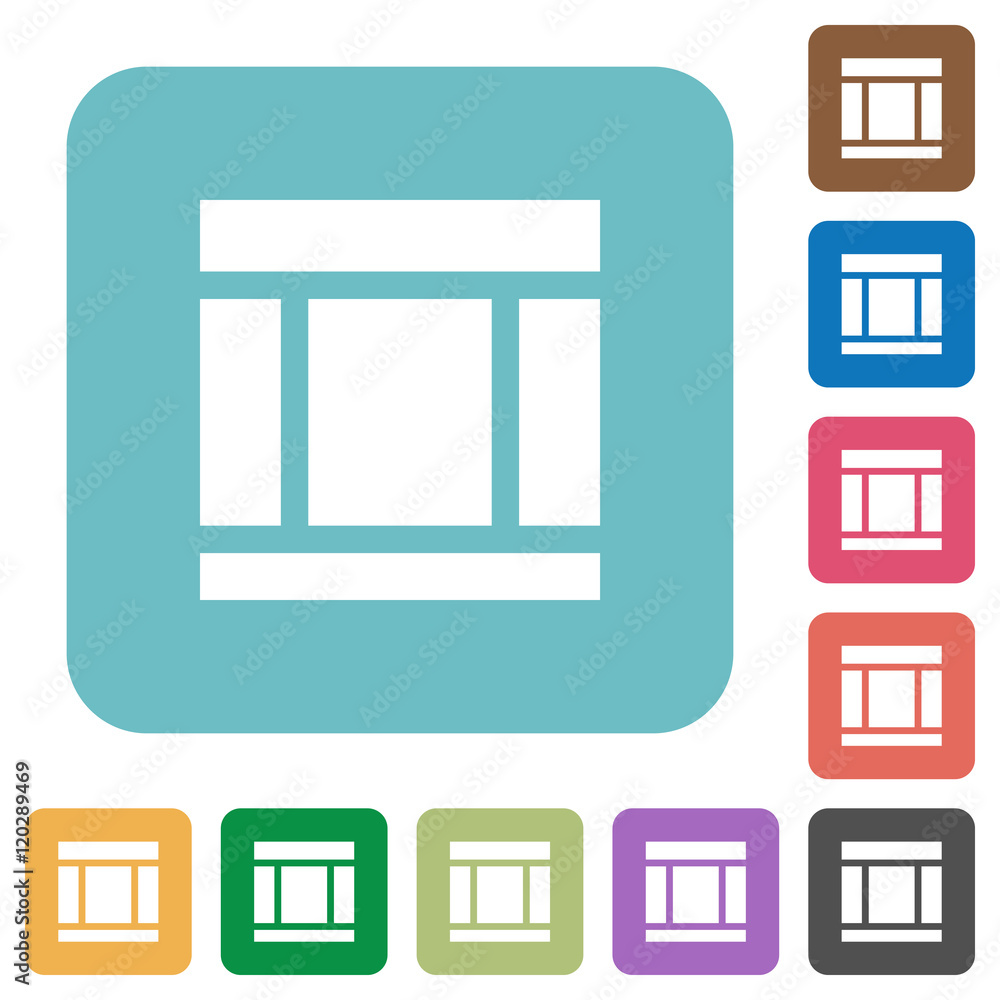 Poster flat three columned web layout icons