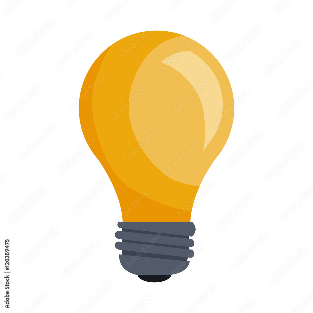 Sticker bulb power light energy electricity efficient object . vector illustration