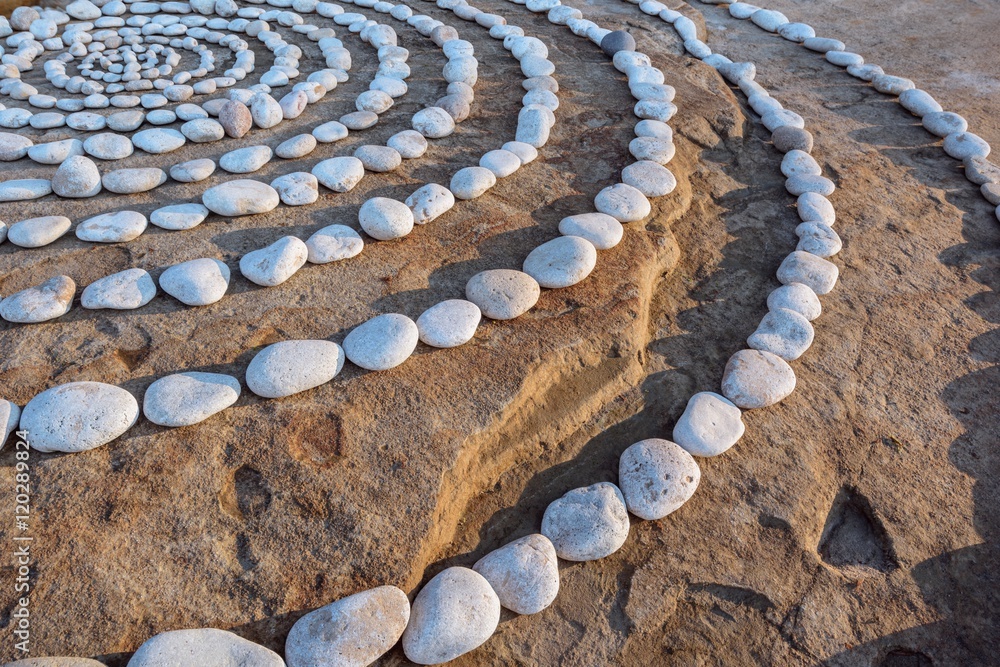 Wall mural circles of stones