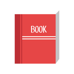 closed book with red cover. education and knowledge object. vector illustration