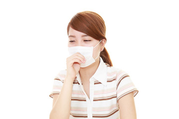 風邪に罹患した女性