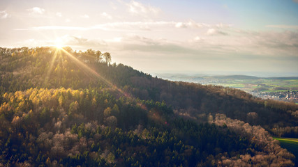 Obraz premium Sonnenuntergang im Gebirge schwäbische Alb