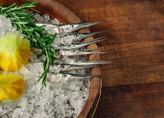 Delicious fresh fish. with aromatic herbs - healthy food, diet or cooking concept