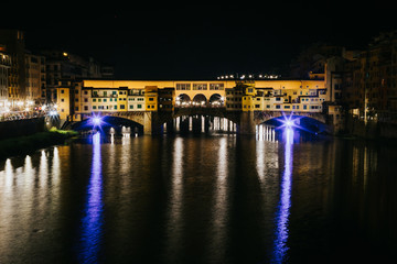 Fototapeta na wymiar Ponte Vecchio night view, Florence, Italy