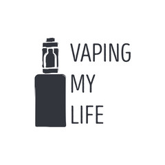 Vintage emblem of the electronic cigarette
