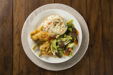 Thai food Pad thai , Stir fry noodles with shrimp, meat and vegetables
