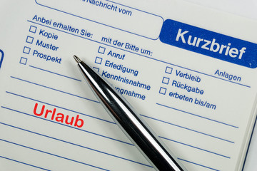 Urlaubsnotiz