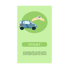 Web banner design for car sharing site or advertisement. Vector ad background of car sharing services
