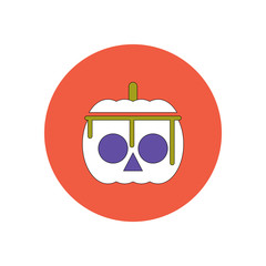 Vector illustration in flat design Halloween icon bloody pumpkin