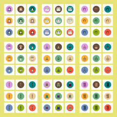 Collection of icons in flat style halloween theme