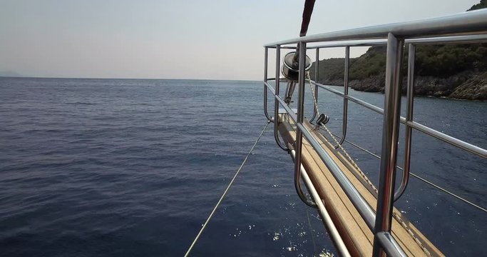 Yacht bow on a calm summer day on the sea