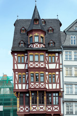 At the Angel, an old half-timbered house on Romerberg square in