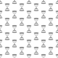 Hourglass seamless pattern on white background. Time design vector illustration