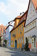 Architecture of the historic town Rothenburg ob der Tauber, Bavaria, Germany.