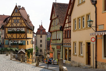 Obraz premium Architecture of the historic town Rothenburg ob der Tauber, Bavaria, Germany.