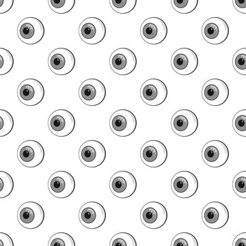 Eyes seamless pattern on white background. Organ of the visual system design vector illustration