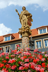  Architecture of the historic town Rothenburg ob der Tauber, Bavaria, Germany.