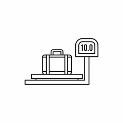 luggage weighing icon in outline style on a white background vector illustration