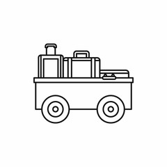 Airport freight loader icon in outline style on a white background vector illustration