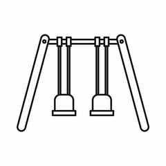 Playground swings icon in outline style on a white background vector illustration