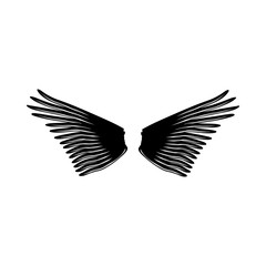 Pair of wings icon in simple style on a white background vector illustration
