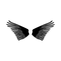 Naklejka premium Pair of wings icon in simple style on a white background vector illustration
